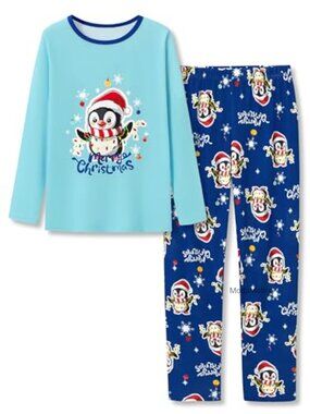 Girls 2-Piece Tie Dye Spiral Pajama Set Long Sleeve Top & Pants